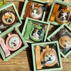 Handmade Leather Pet Portrait Keychain – Custom Dog or Cat Face Charm – A Meaningful Memorial Gift for Pet Lovers