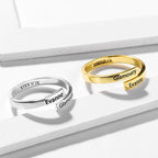Wrap name ring in sterling silver