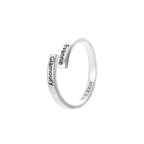 Wrap name ring in sterling silver